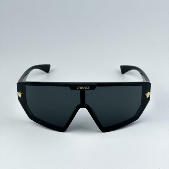 Versace VE4461 GB1/87 BRAND NEW Sunglasses Black Grey Mirror Gold Detachable main image 8